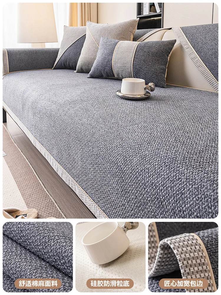 Final look of sofa cover on L-shaped sofa