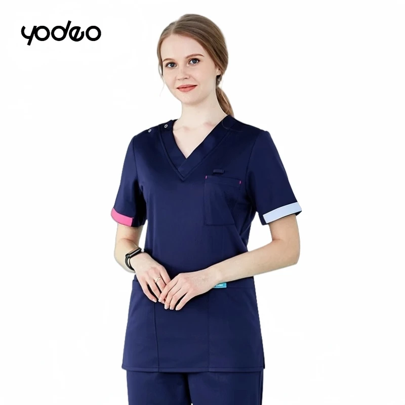 Anti static operating room brushing hand clothing short/long sleeved sets oral dental doctors' blue hand washing clothes