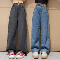 Mädchen Jeans im Trendigen Geraden, Breiten Schnitt