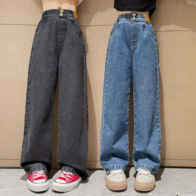 Mädchen Jeans im Trendigen Geraden, Breiten Schnitt