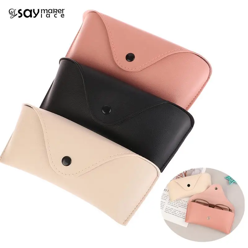 

1PCS Durable Leather Glasses Case Sunglasses Solid Color Pouch Bag Eyewear Box Lightweight Convenient Protable