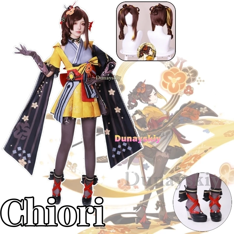 

Chiori Anime Game Genshin Impact Cosplay Costume Clothes Wig Shoes Uniform Cosplay Chioriya Boutique Woman Halloween Party