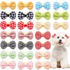 10/20pcs Flower Shape Dog Hair Bows Dog Bow Grooming Plaid Pure Mix Colors Cat Hair Bowknot Rubber Bands For Small Dogs Supplies 4