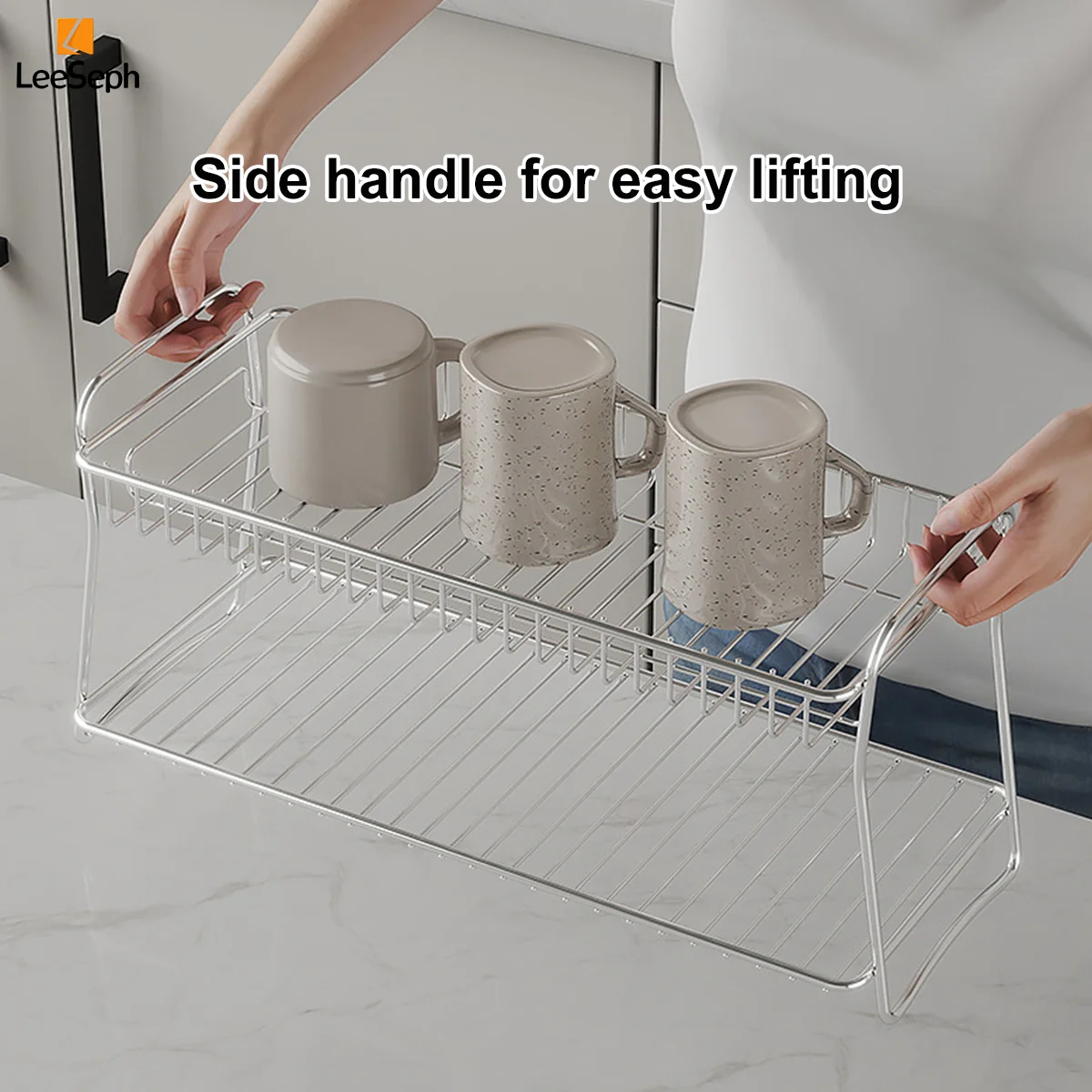 Leeseph Stainless Steel Storage Rack, Versatile Organizer for Countertops, Cabinets, and Pantry, Maximize Your Kitchen Space 5