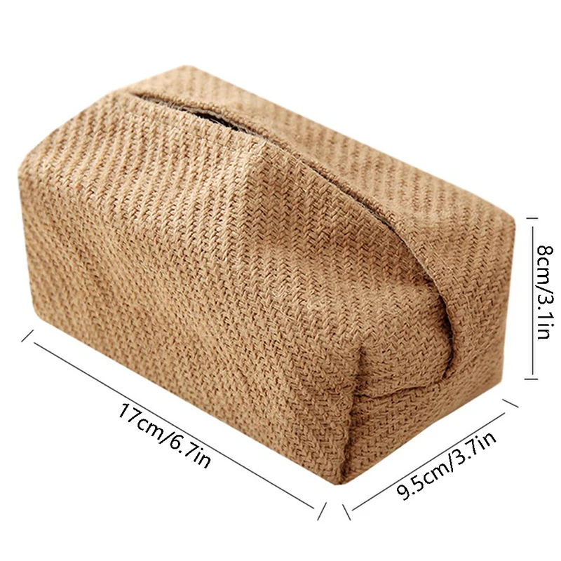 Cotton Linen Art Tissue Box Holder Car Desk Table Napkin Home Decor Handkerchief Box