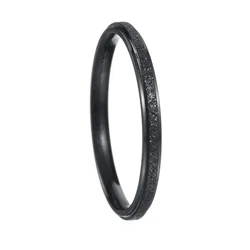 Elegant Silver and Rose Gold Frosted Stainless Steel Wedding Band - 8 (2mm black)