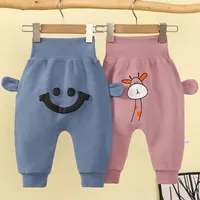 Autumn Infant Thickened Cotton Pants Baby Cartoon Print Trousers Winter Newborn Boys Girls' Big Hip Circumference Pants Clothing 2