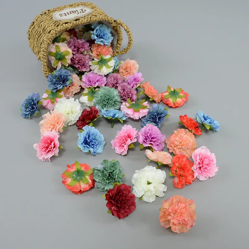 Artificial Silk Carnation Flower Heads for Mother's Day, DIY