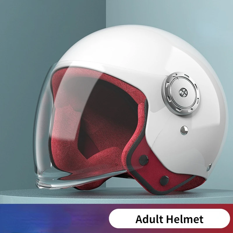 

Winter Warm Adult Helmet Electric Motorcycle Helmet All Season Universal for Men and Women Solid Color