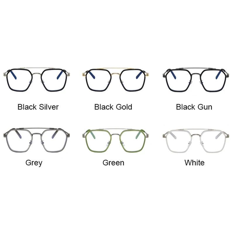 Metal Anti-Blue Light Reading Glasses Men Oversized Square Computer Blue Light Blocking Eyeglasses Finished Hyperopia Eyewear 6