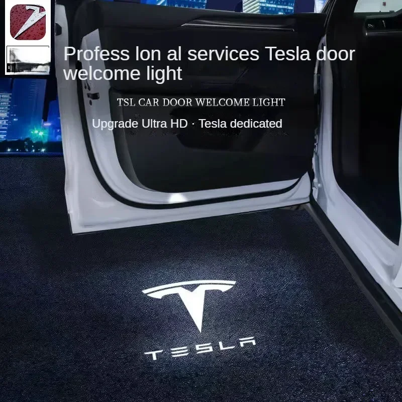 for Tesla Model 3/Y welcome lights Model X S door lights LED modification accessories Atmosphere Door spotlights replace car door lights