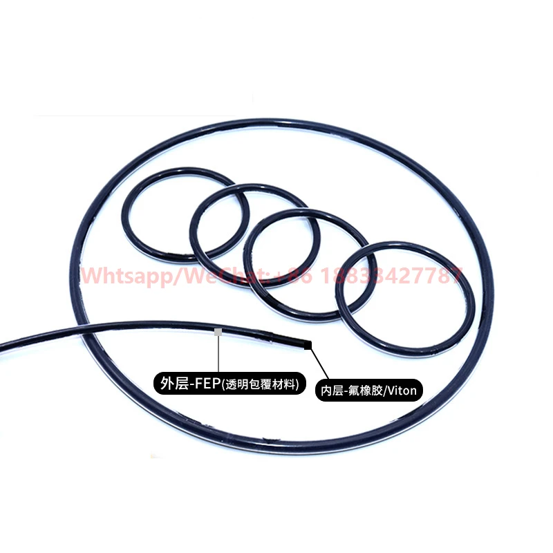 FEP-ORING 캡슐화 O링 고무 링, CS = 2.62mm FEP MVQ FKM, FEP 실리콘 FPM O링