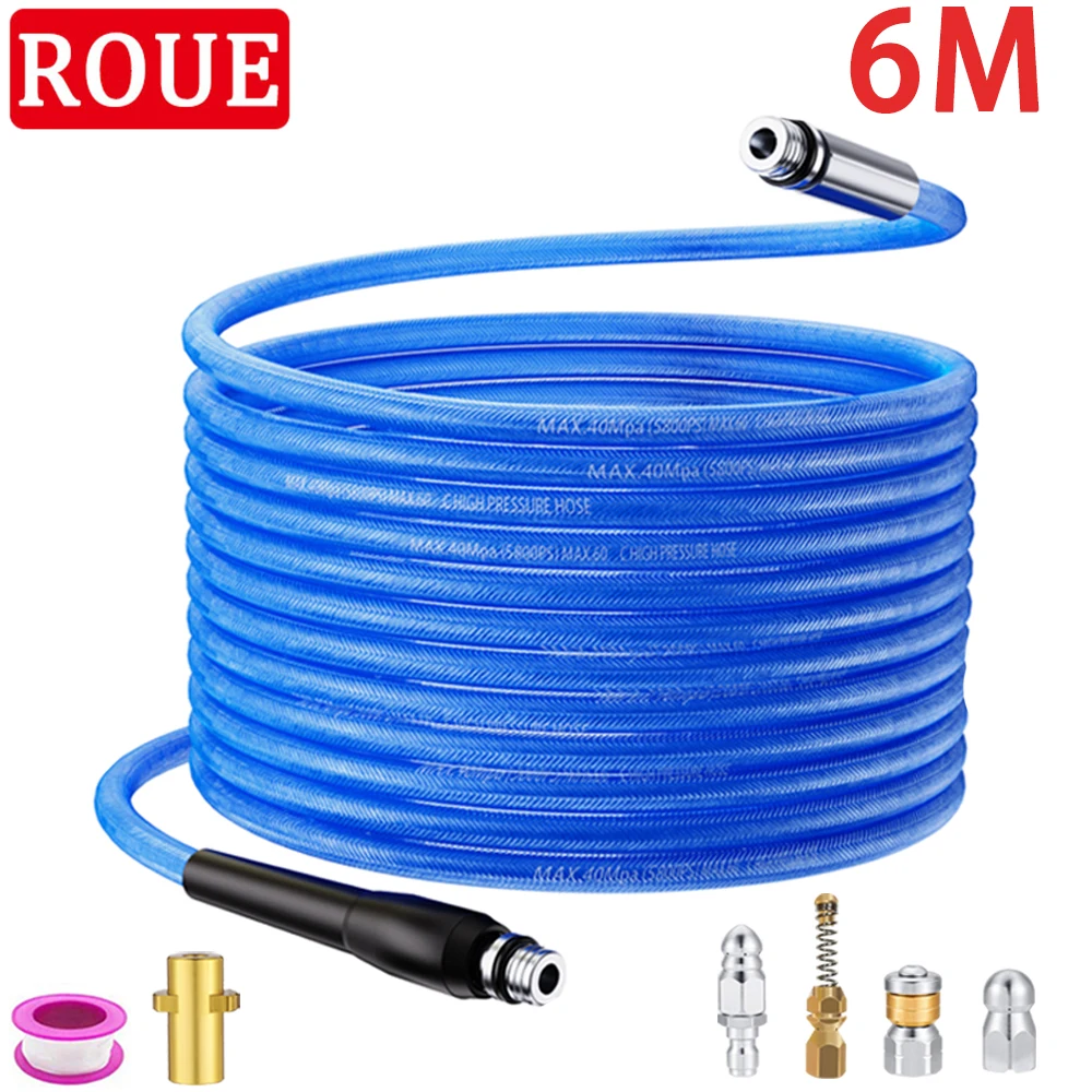 

6M High Pressure Blue Hose for Karcher Washer Pipe Sewer Drain Water Cleaning Hose Nozzle for Parkside Lavor Huter Bosch Nilfisk