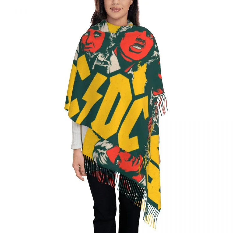 

Custom Print AC DC Rock Roll Fans Scarf Women Men Winter Warm Scarves Australian Band Shawls Wraps