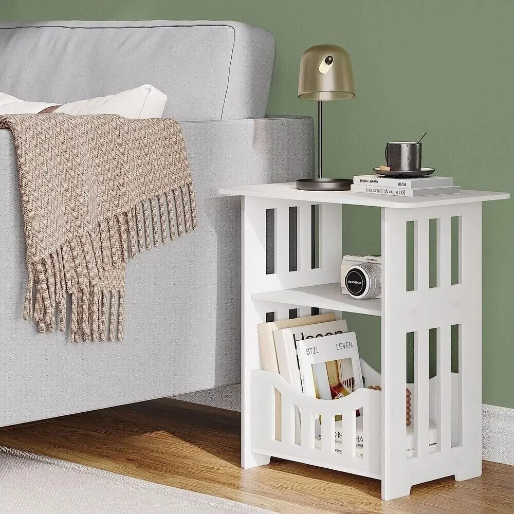 Side Table Modern Wooden Storage Table Multipurpose Bedside & Living Room Organizer Non-Waterproof Wood Material