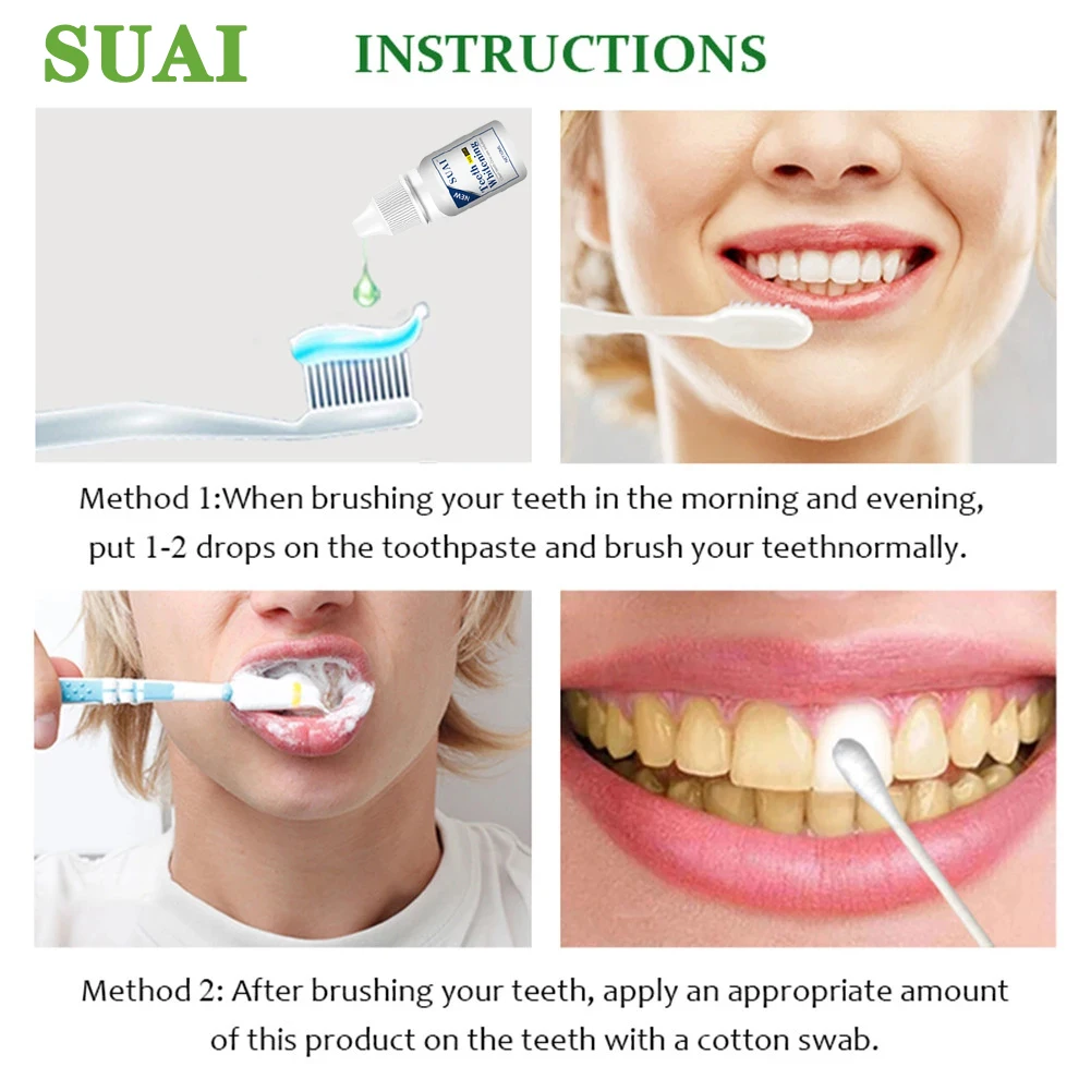 Teeth Whitening Essence Serum Oral Hygiene Care Cleaner Whiten Teeth Whitener Remove Plaque Stains Fresh Breath Dental Tools