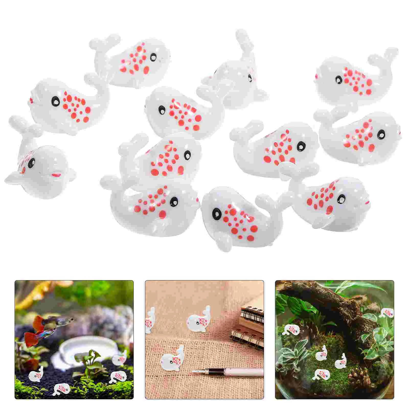 

12Pcs Mini Whale Figurines Microlandscape Whale Statues Whale Bonsai Decorations