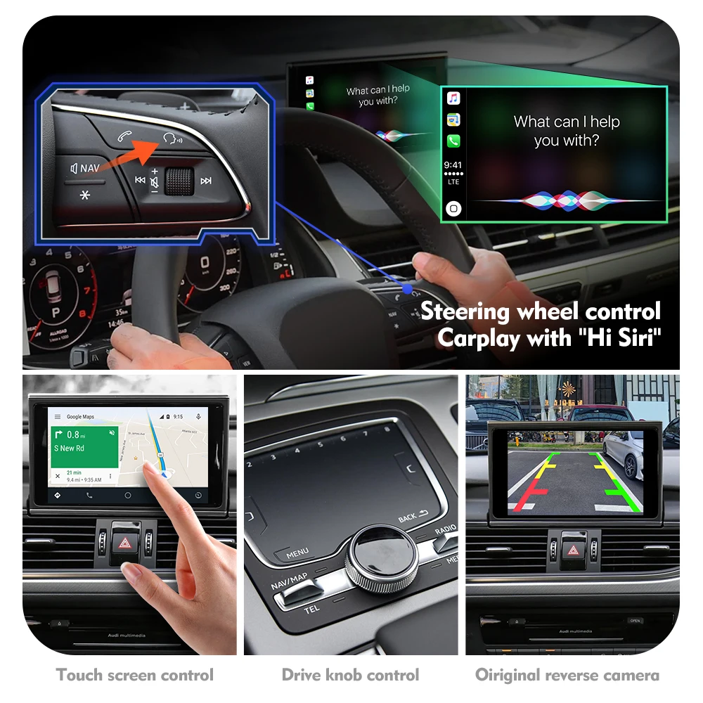 Wireless Carplay Module Box For A1 A3 A4 A4L A5 S5 A6 A7 Q2 Q3 Q5 Q7 MMI System Mirror Link USB Android Auto Voice Command