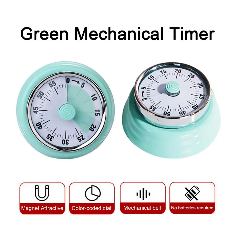 

Loud Alarm Timer Students Timer Efficient Kitchen Study Companion Magnetic 60-minute Mechanical Timer with Visual Countdown No