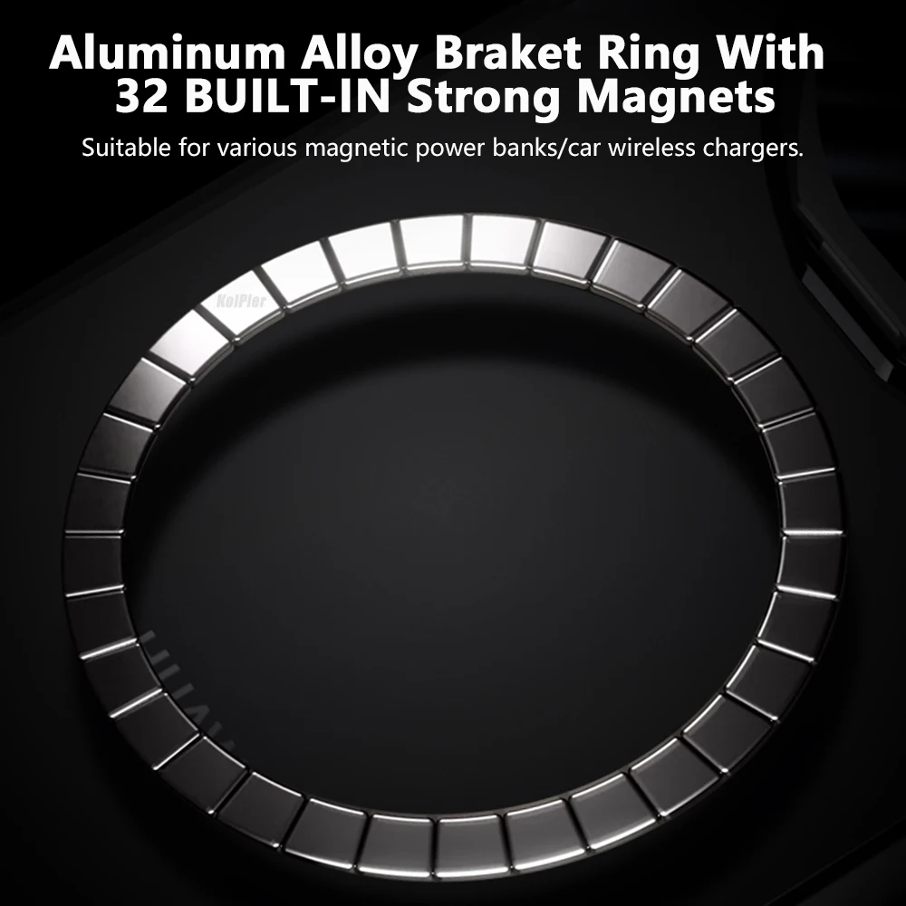 Luxury Plating Clear Case with Magnetic Alloy Lens Holder and Hard Back Cover