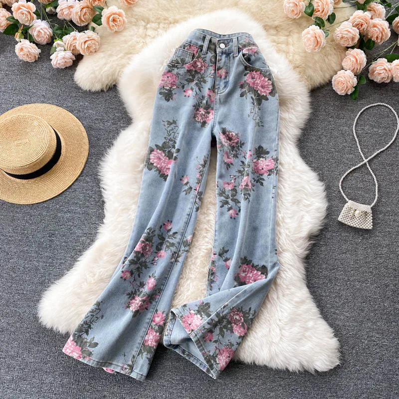 

Printed High Waist Jeans Women Spring Summer Autumn New Fashion Casual Denim Women Pants Female Dropshipping Cheap Wholesale