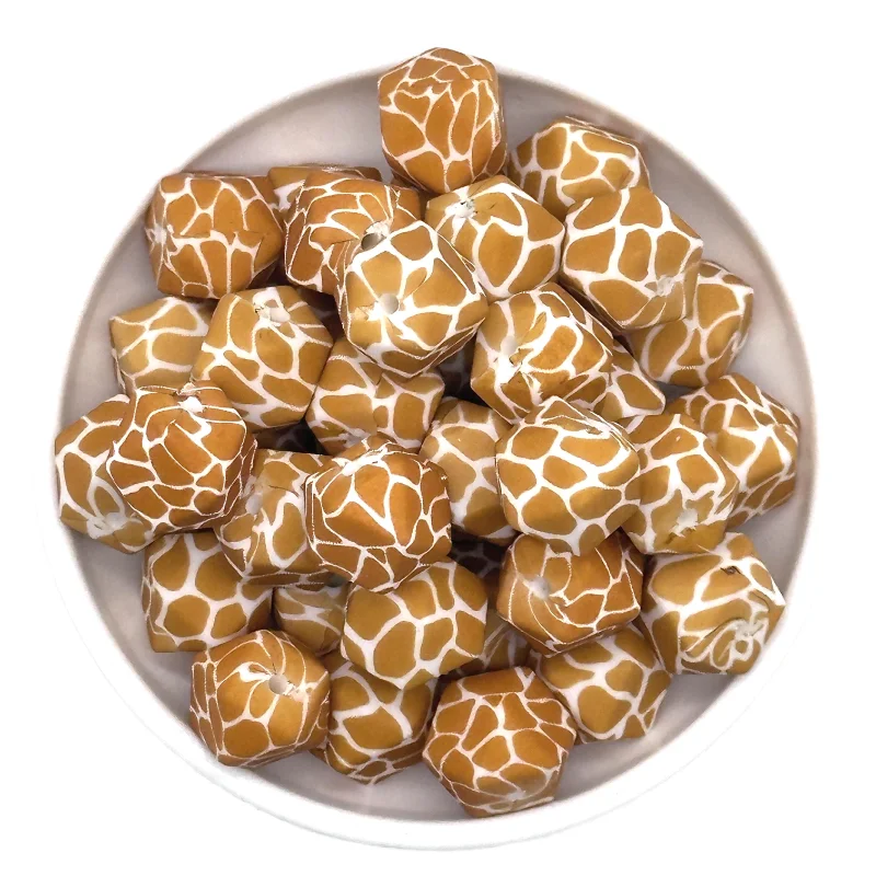 Colorful Hexagon Silicone Beads for DIY Crafts and Decorations (10/20pcs, 14mm)