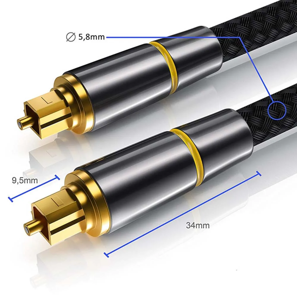 High-Performance Digital Optical Audio Cable - Toslink SPDIF Coaxial, Multiple Lengths Available