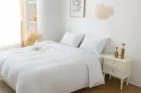 3-Piece King Duvet Cover Set - Solid White Bedding with 1 Duvet Cover & 2 Pillow Shams (Comforter Not Included) 1