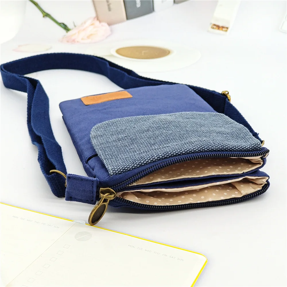 Cotton Canvas Women\'s Shoulder Cross-body Bag Brands 2023 Ladies Mini Handbag Female Small Phone Purse Money Pouch for Girls