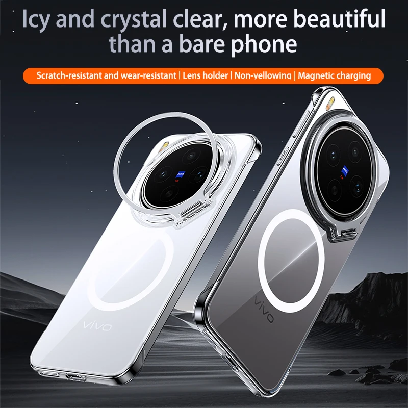 Luxury Magnetic Transparent Phone Case with Ultra Lens Protection and Magsafe Compatibility