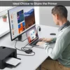 AIXXCO USB KVM Switch USB3.0 Sharing Controller Hub Adapter USB3.0 2 Inputs 4 Outputs For Computer Printer Keyboard Mouse 3