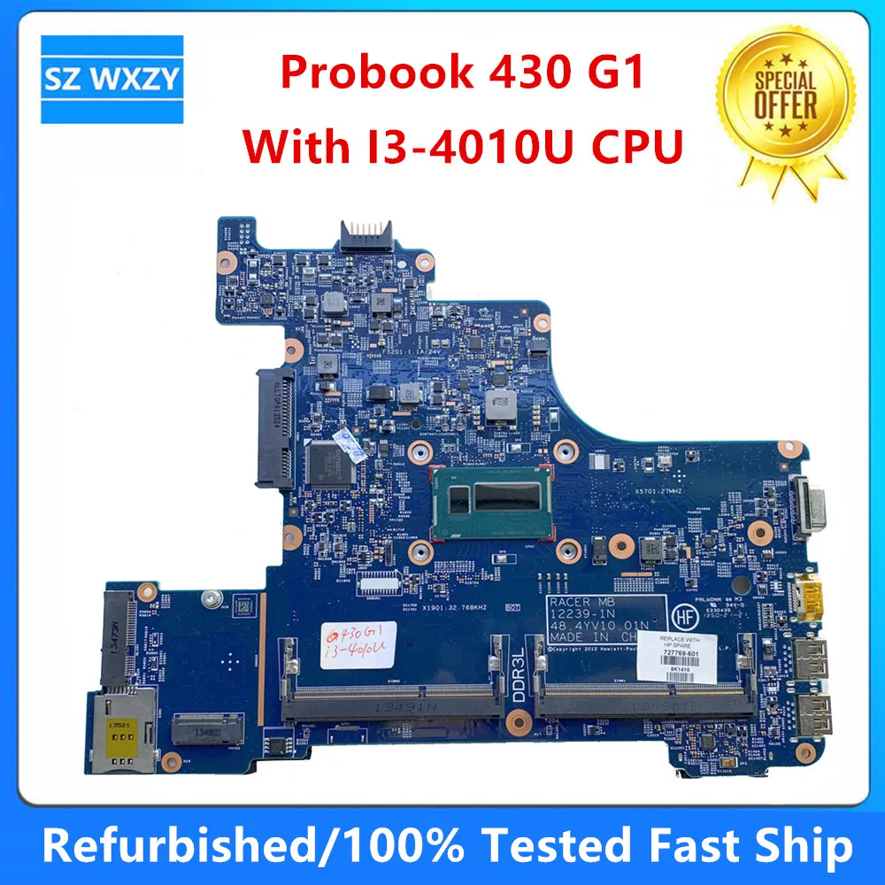 Scheda Madre HP Probook 430 G2 Originale – 768221-601 Con Intel I3-4030U, GPU UMA, NUOVA