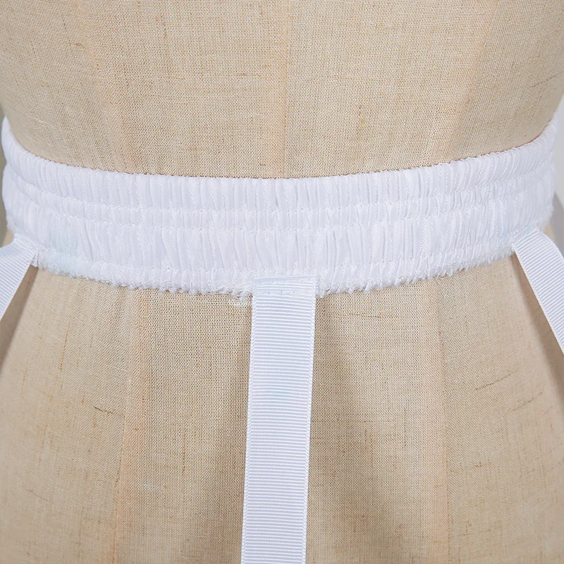 Women White Crinoline Petticoat 2 Hoops Short A-Line Underskirt for Girls Wedding Bridal Dresses