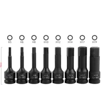 1pcs Impact Hex Driver Bit Metric 1/2" Drive Cr-Mo Steel Air Allen Keys Screwdriver Bit Socket Impact Wrench Tools H4-H22 2