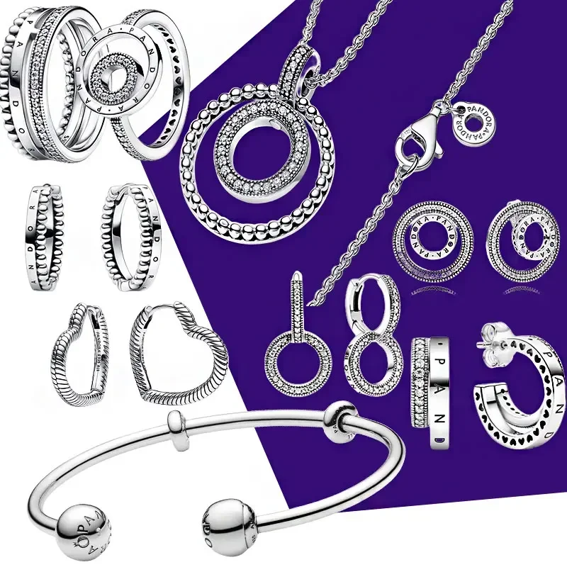 

Original Best-selling Pa 100% Silver Charming Earrings Original Logo DIY Necklace Suitable for High Quality Luxury Women