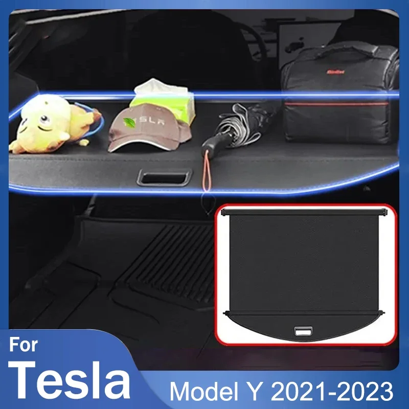 

For Tesla Model Y Trunk Cargo Cover Rear Rack Privacy Security Shield Sun Shade Luggage Carrier Model Y 2023 2022