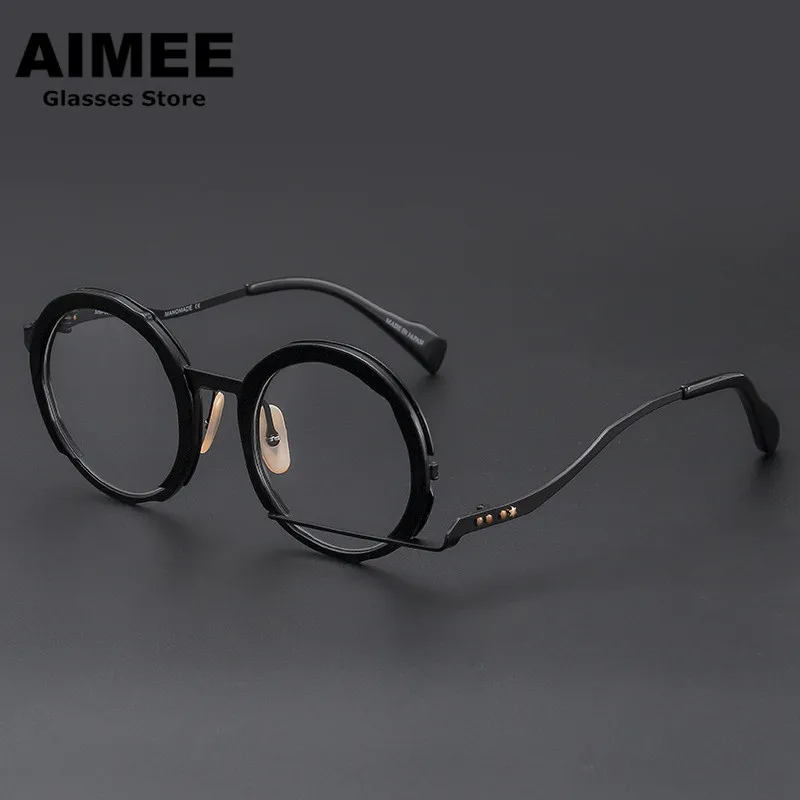 

Japanese Designer Acetate Glasses Frame Round Fashion Prescription Eyeglasses Men Women Myopia Optical Lens Spectacles Oclus