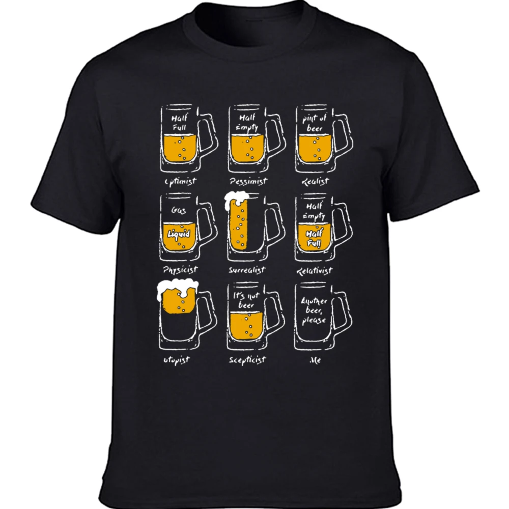 Lustige Happy-Bier-T-Shirts, grafische Baumwoll-Streetwear, kurzärmelig, Geburtstagsgeschenke, Sommer-Stil, Trink-T-Shirt, Herrenbekleidung