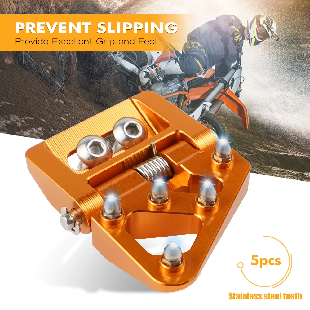 Folding Rear Brake Pedal Step Tip Plate For 2004- KTM EXC 300 EXC-F 350 SX 125 200 SXF 250 XC 400 500 XCF XCW TPi 6D