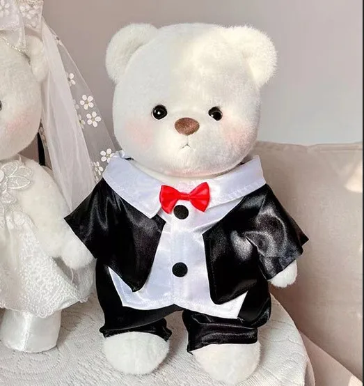 Clothes For 30cm Plush Toys Kawaii Plush Bear Doll Clothing Soft Bear White Brown Teddy Bear Girls Heart Kids Girlfriend Gift 2