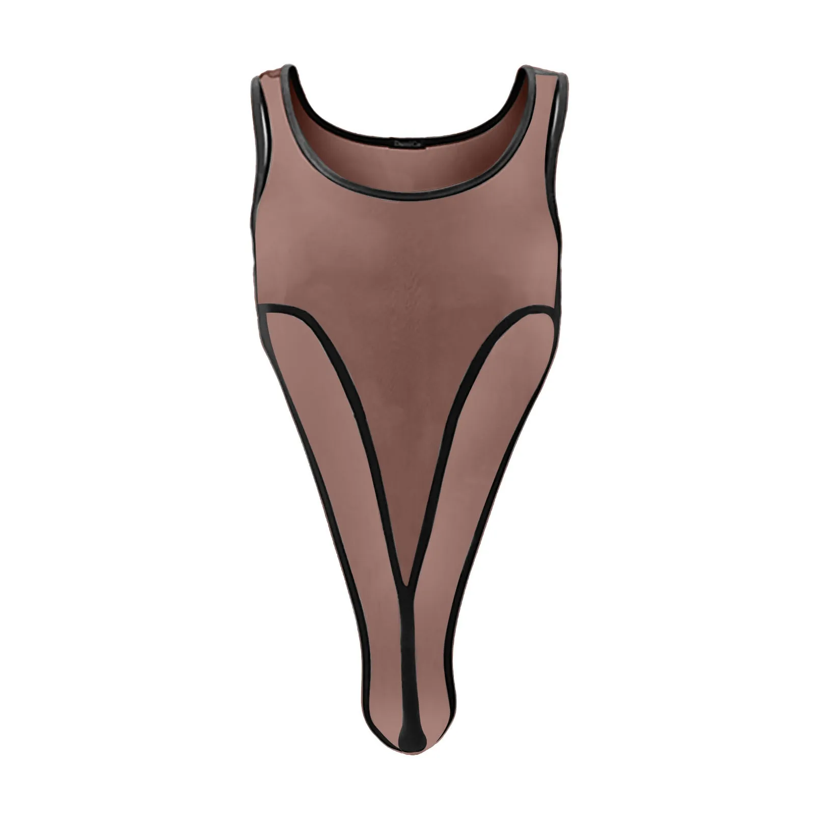 Men Bodysuits Jumpsuit Sexy Mesh Transparent Large Elastic Body Shaping Underwear