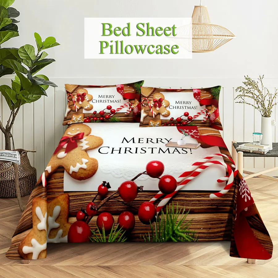 Sabana Bajera 90x190 áRbol De Navidad Sabanas Cama Rojo Juego de Sabanas  Ajustable Suaves, Elastico Funda Colchon con 2 Funda Almohada 50x80 cm,  para