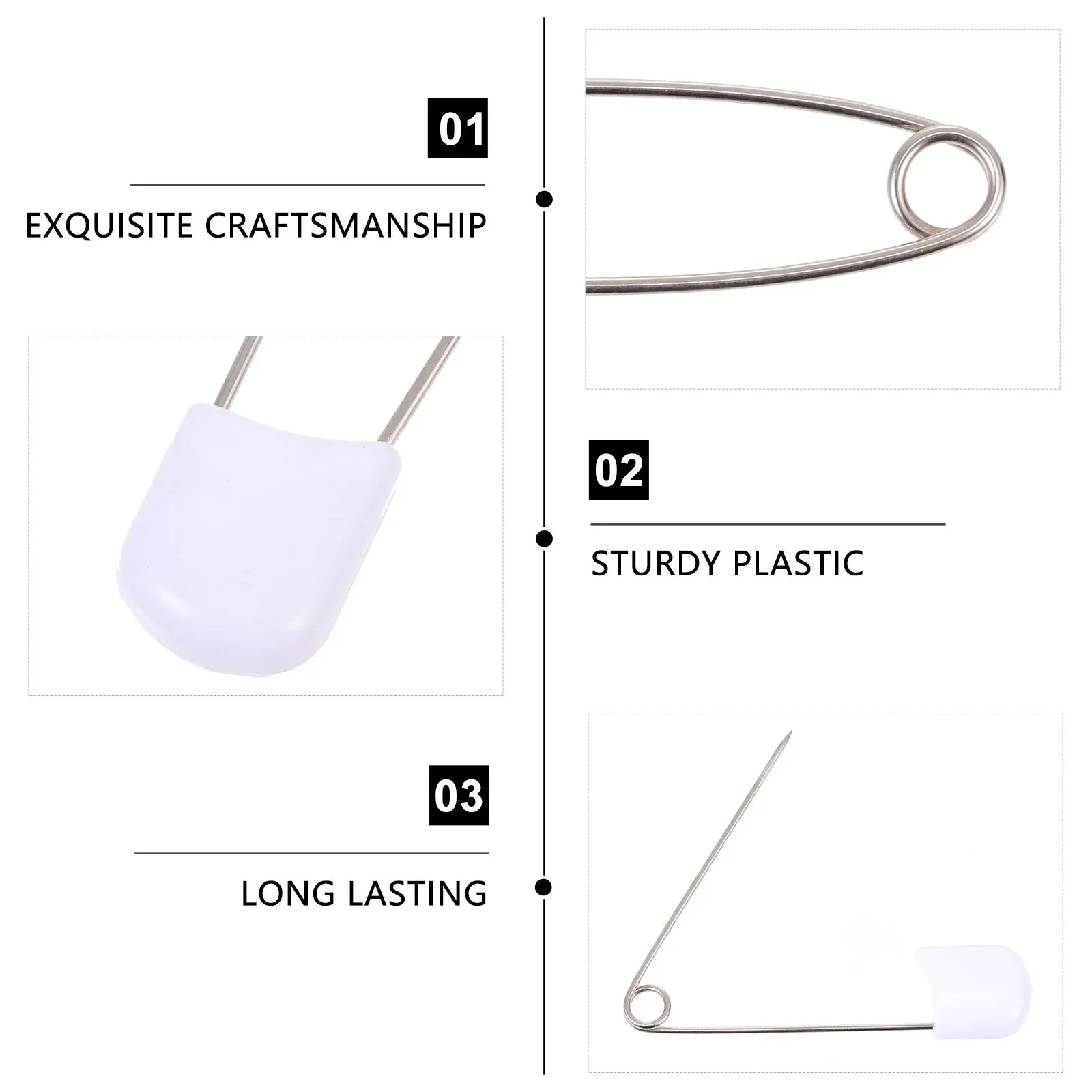 50Pcs 기저귀 핀 합금 안전 브로치 의류 퀼트에 대한 조정 가능한 버클 홀더 DIY 공예 기저귀 핀 안전 브로치