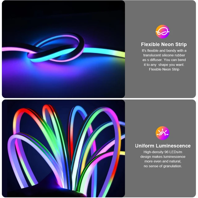 Govee - Neon SMART bendable LED strip - RGBIC - 3m Wi-Fi IP67