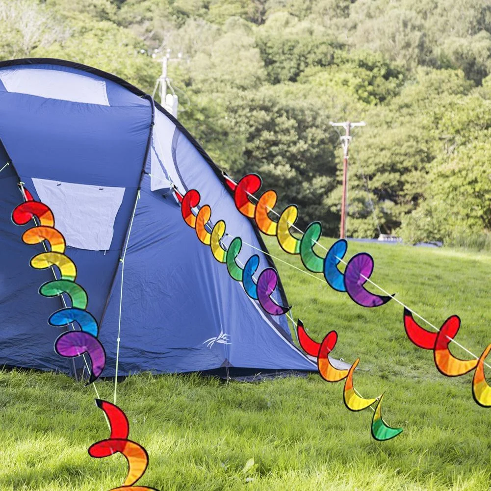 

Уличная Радужная вращающаяся Вертикальная цветная ветряная мельница, спираль, радужная ветряная полоса для кемпинга, палатки, сада, украшения для дома