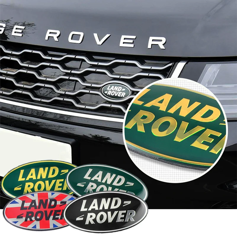 Car Emblem Sticker Car Front Grille Tail Trunk Badge Sticker For Land Rover Discovery Range Rover Evpque Defender Velar Freelander Sport Decoration
