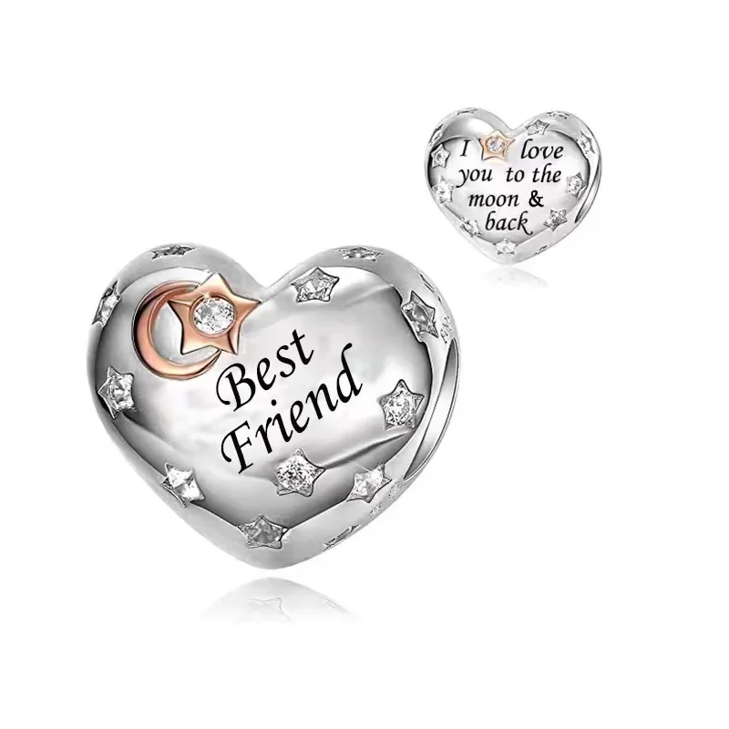 FC Jewelry Fit Original Charm Bracelet 925 Sterling Silver BFF Friendship Best Friends Forever Bead For Making Women Berloque 3