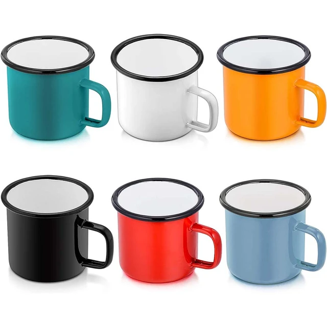 6PCS Enamel Camping Coffee Mug Small Colored Mugs Cups for Family  Gathering/Friend Party/Camping/Picnic/Fishing 12 Ounce (350ML) - AliExpress