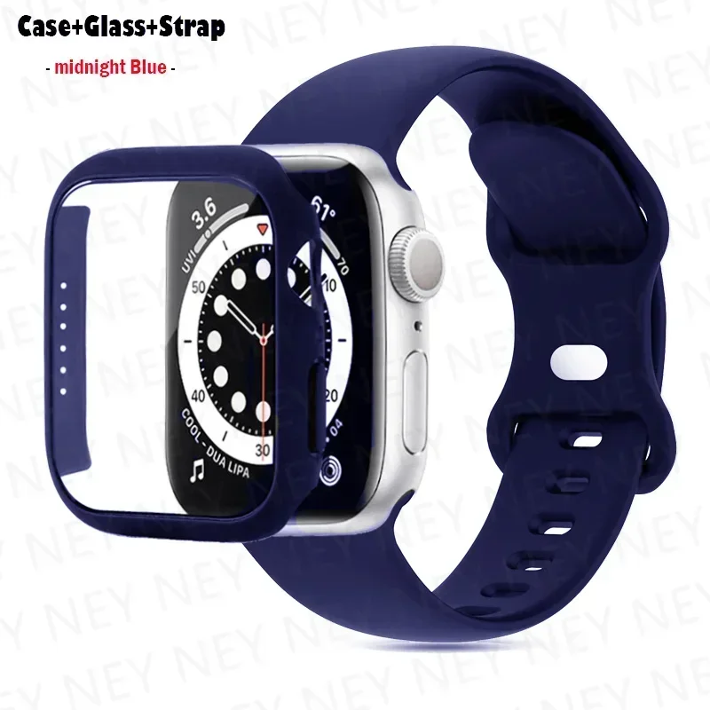 Premium Silicone Watchband with Glass Case