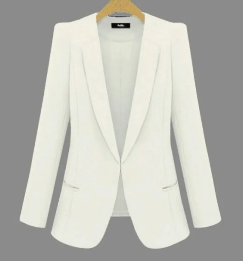 Plus Size Business Suits Women Hidden Breasted Blazers 2022 Spring Autumn New Solid Colors Long Sleeve Blazer Office Work Wear